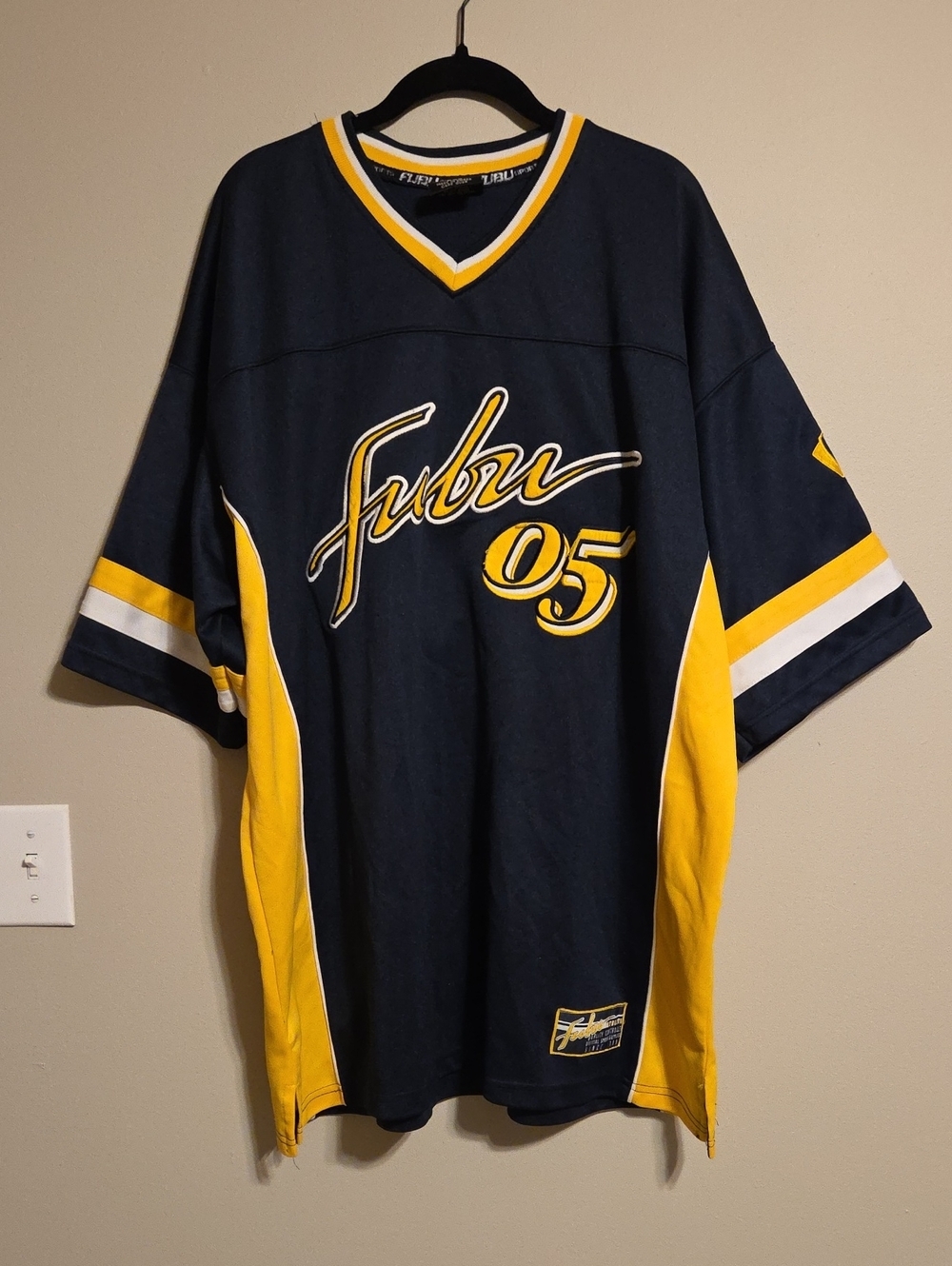 Vintage FUBU "05" City Series Script Logo Y2K Jersey  Athletic V‑Neck